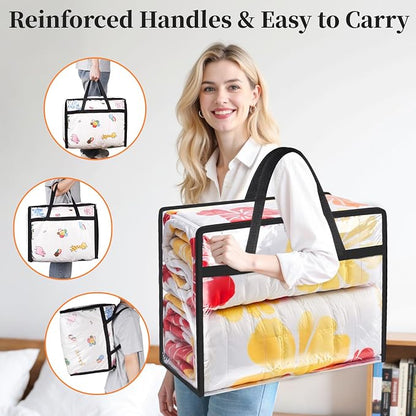 SpaceTrove Clear Clothes Storage Bags, 8 Pack Closet Organizers and Under Bed - Image 6