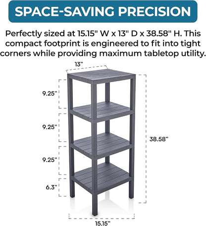 Honey-Can-Do 4-Tier Plastic Storage Shelf, Freestanding, closet or office - Image 2