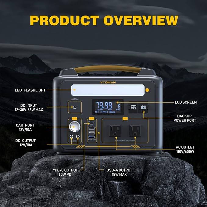 VTOMAN Jump 600X Portable Power Station - Image 5