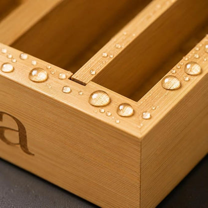 MinBoo Premium Bamboo Coffee Station & Tea Bag Organizer Box -7 Adjustable Slots - Image 6