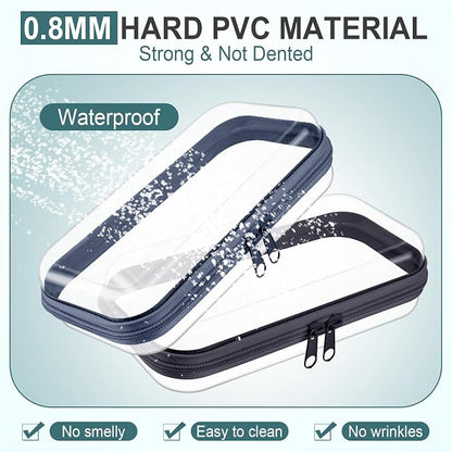 Sanwuta 6 Pcs Clear Hard Zipper Case Hard Plastic Zipper Pouches Transparent - Image 4