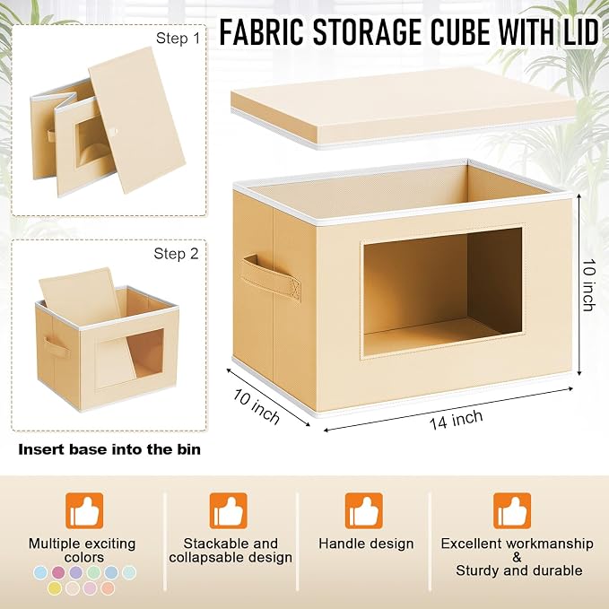 Threehoney 10 Pcs Fabric Storage Cubes - Image 3