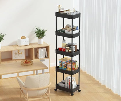 Sooyee 5-Tier Plastic Rolling Utility Cart - Image 2