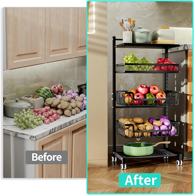 HapiRm Fruit Basket Kitchen Cart - Image 2