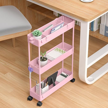 SPACELEAD Slim Storage Cart 3 Tier, Bathroom Organizer Rolling Utility - Image 5