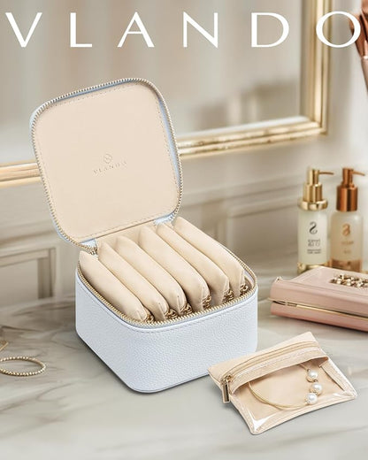 Vlando Small Jewelry Organizer, Travel Jewelry Case - Image 2