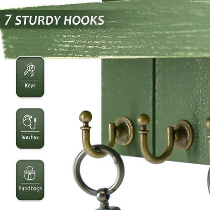 Farmhouse Pine Wood Key Holder Wall Mount - Image 6