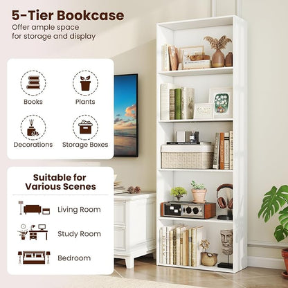 Giantex 5-Tier Bookshelf, Freestanding Tall Bookcase - Image 4