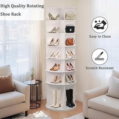 Runboll 7-Tier Rotating Shoe Rack Tower Spinning Shoe Display Lazy Susan - Image 6