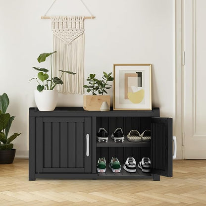 ROJIK Shoe Cabinet Storage Bench Indoor Outdoor, Waterproof UV-Resistant Resin - Image 2