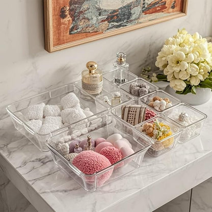 25 PCS Adjustable Desk Drawer Organizer, Acrylic Clear Drawer Organizers - Image 6