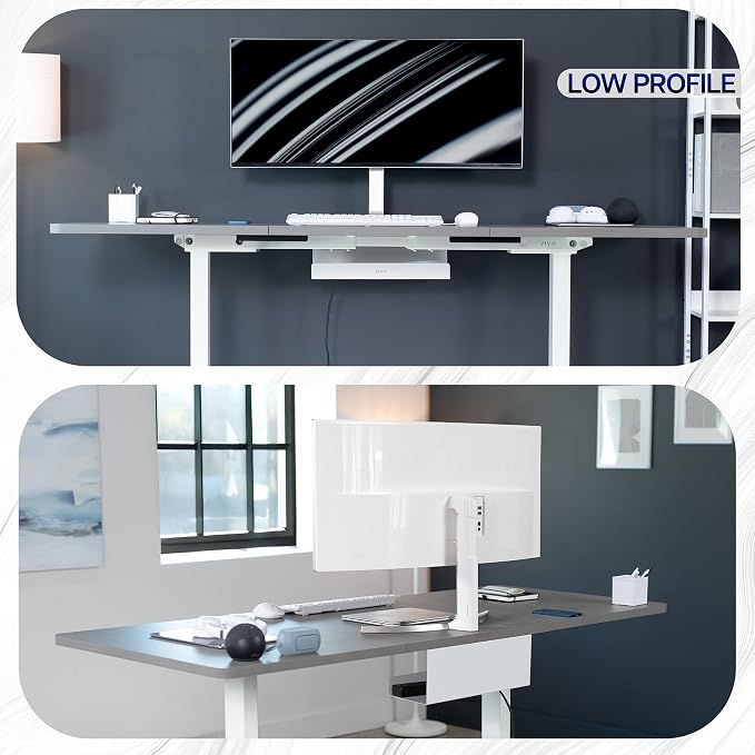VIVO White 17 inch Extra Deep Cable Management Tray, DESK-AC16-1CW | Under Desk - Image 8