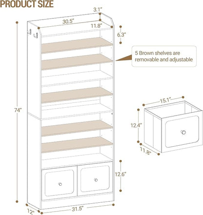 Hzuaneri Shoe Storage Cabinet, 10 Tiers Shoe Organizer - Image 2