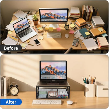 Small Laptop Stand for Desk, Monitor Stand Riser, Desk Organizer for Office - Image 5