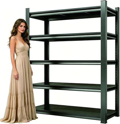 36" W Metal Shelves for Garage Storage, 5 Tier Adjustable Steel Standing Shelf by Buynow