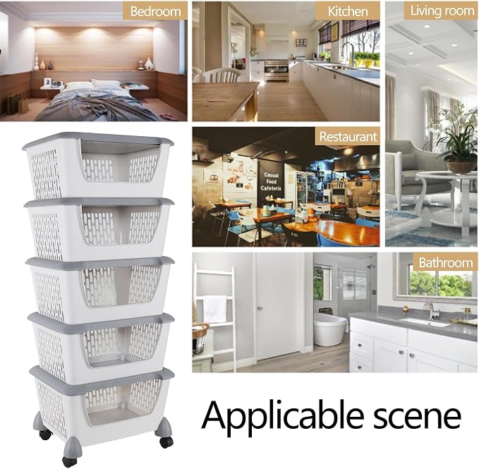 5-Tier Stackable Storage Bins, Organizer Basket - Image 7