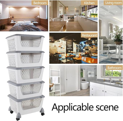 5-Tier Stackable Storage Bins, Organizer Basket - Image 7