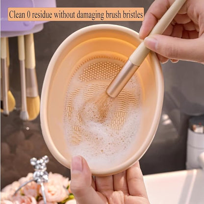 Makeup Brush Cleaner Mat, 3 in 1 Upgraded Foldable Silicone Makeup Brush - Image 6