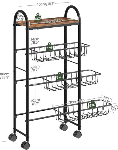 CHOEZON Slim Storage Cart, Storage Shelf on Wheels, Storage Rack - Image 4