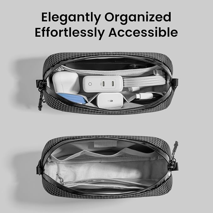 tomtoc Electronics Organizer Travel Case Performance, Water Resistant Bag Cable - Image 5