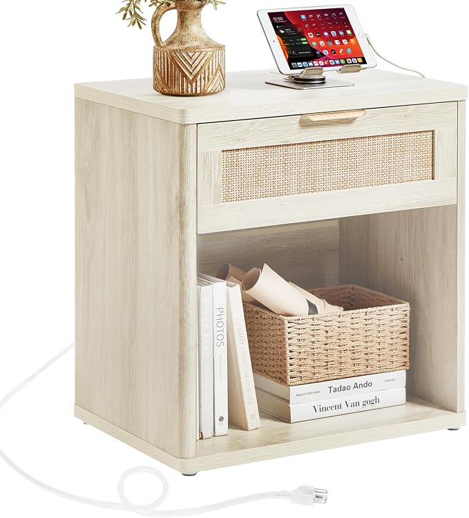 LEYAOYAO Rattan Nightstand by LEYAOYAO-Findtheshiningpointofyourideallife%EF%BC%81