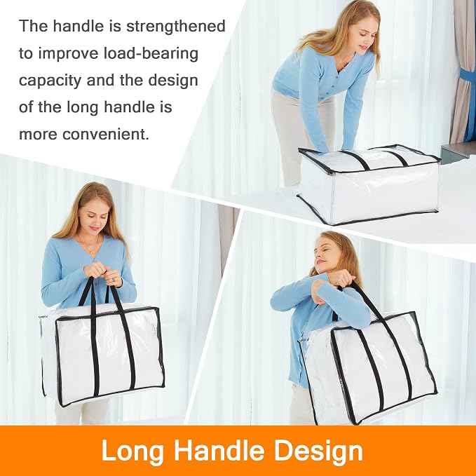 Vieshful 3 Pack Clear Storage Bags 110L Over-Sized Clothes Bags - Image 4