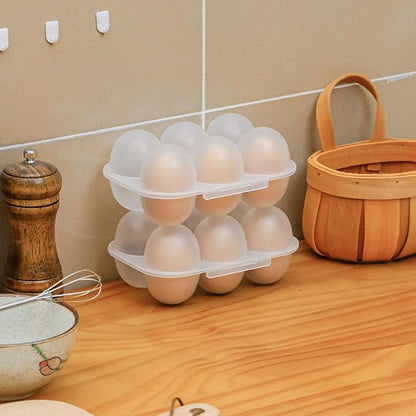 6 Grid Eggs Holder Container, Portable Tray Egg Grid Storage Container - Image 5
