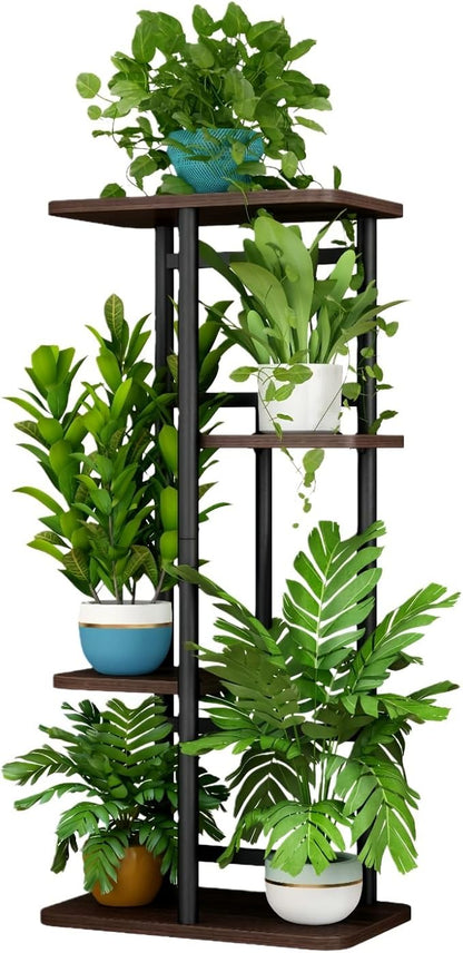 LINZINAR Plant Stand Indoor 4 Tier 5 Potted Multiple Plant Shelf Stands by LINZINAR