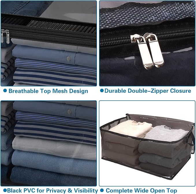 Fixwal Blanket Storage Bags 80L Large Clothes Storage Foldable Closet - Image 3