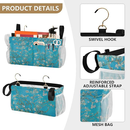 Bedside Caddy for Dorm Bed Bedside Hanging Caddy Bag Iron Frame Storage - Image 5