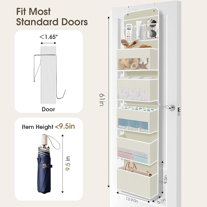 6-Tier Over The Door Organizer, Hanging Storage Organizer - Image 2