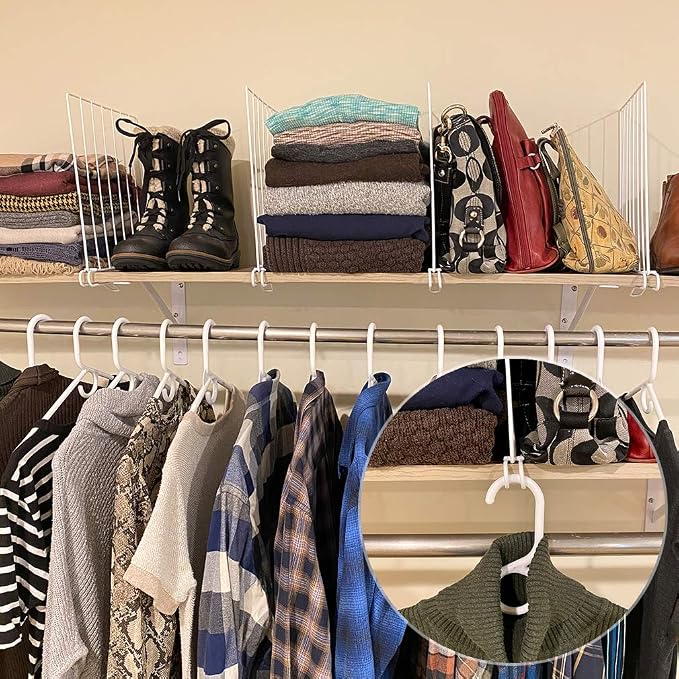 Evelots Shelf Dividers for Wood Shelf, 8 Pack Closet Organizers and Storage for - Image 2