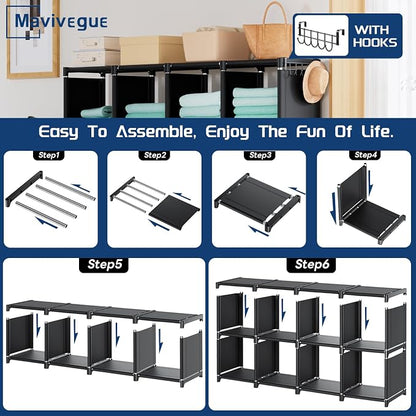 Mavivegue Bookshelf, 16 Cube Storage Organizer, Book Shelf Organizer, Tall - Image 8
