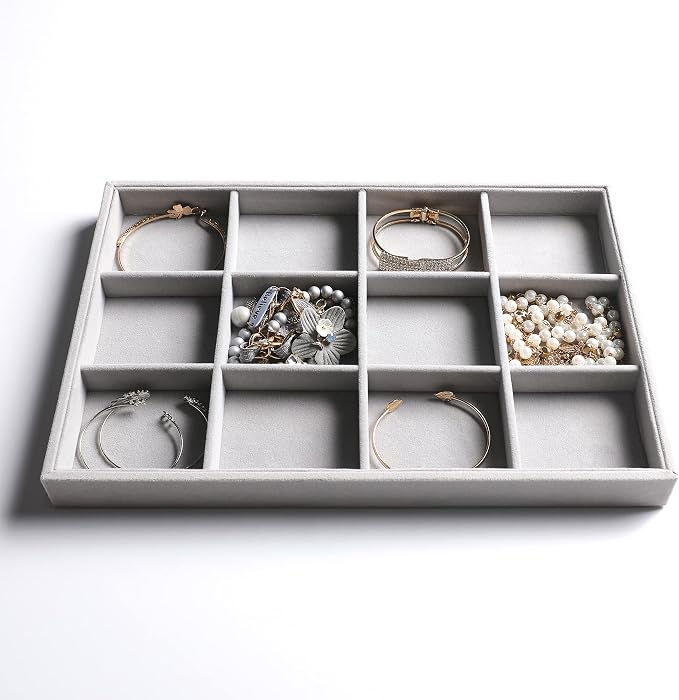 Frebeauty Stackable Velvet Jewelry Organizer Trays - Image 4