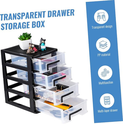 Angoily 4 Drawer Desk Organizer, Plastic Home Office Storage Organizer - Image 8