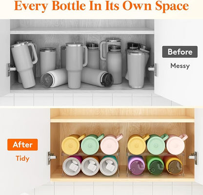 Lifewit Stackable Water Bottle Storage Organizer, Tumbler Cup Organizer - Image 7