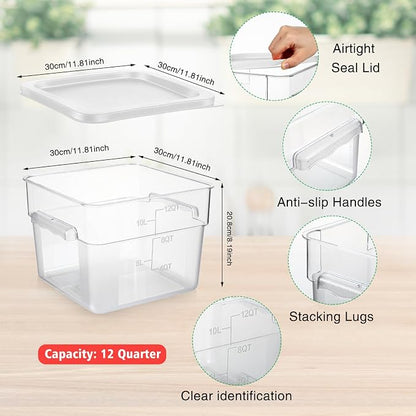 FoldTier 2 Pieces Square Food Storage Containers Polycarbonate Clear food - Image 3