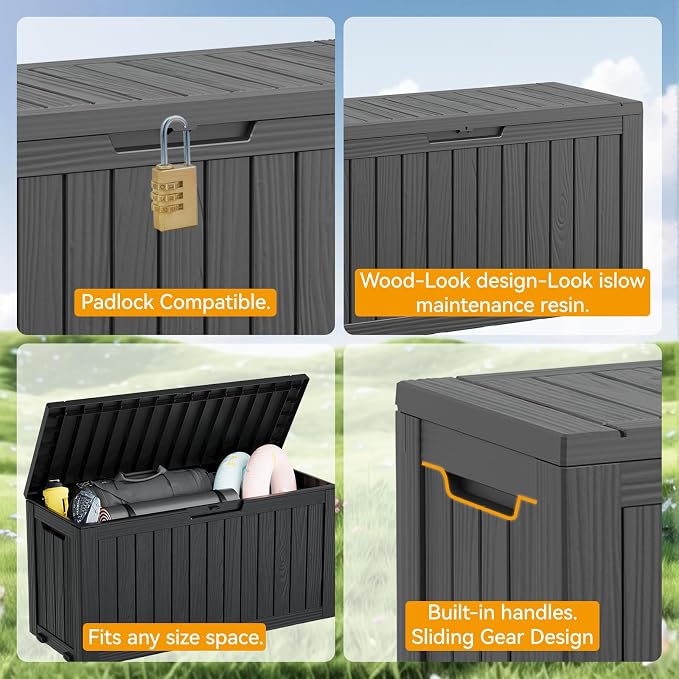 Outdoor Storage Box, Resin Deck Boxes Outdoor Waterproof - Image 5