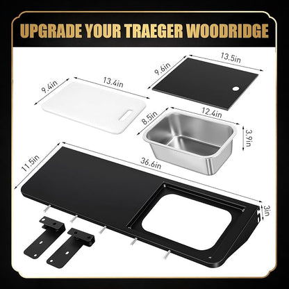 QuliMetal Folding Front Shelf for Traeger Pro 34, Texas Elite 34, Century 885 - Image 2