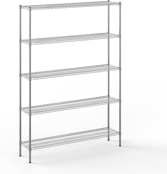 14" Deep x 60" Wide x 86" Height Wire Shelving Kit | 5-Tier | NSF Commercial by Regal+Altair