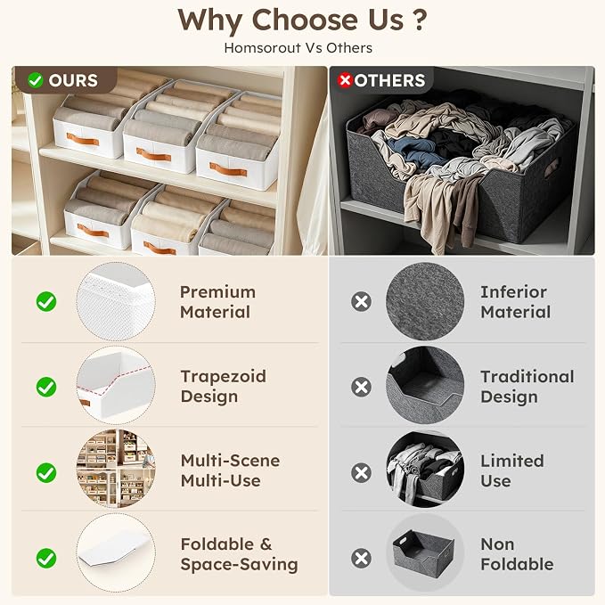 Homsorout Fabric Storage Bins for Organizing - Image 7