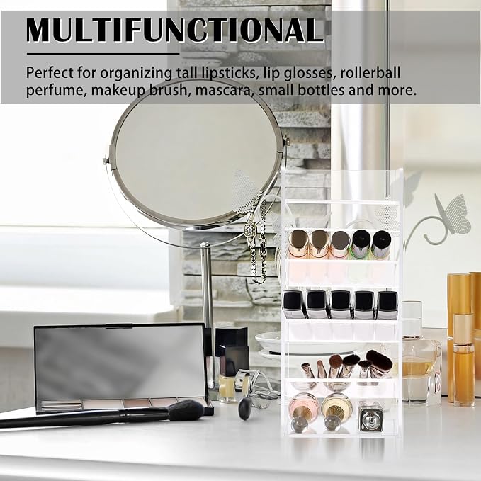 ELLDOO Rollerball Perfume Organizer, 5 Compartment Clear Acrylic Perfume - Image 8