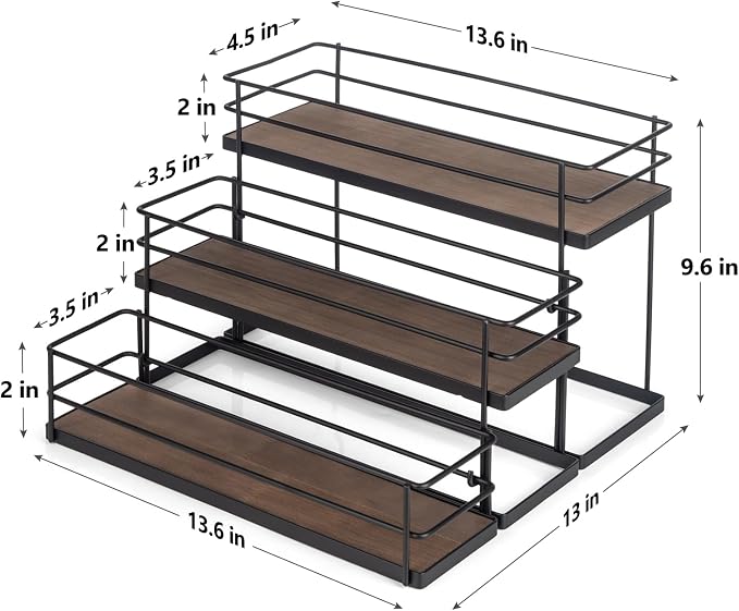12 Bottle Capacity Coffee Syrup Organizer 3 Tier Coffee Syrup Stand Shelf - Image 3