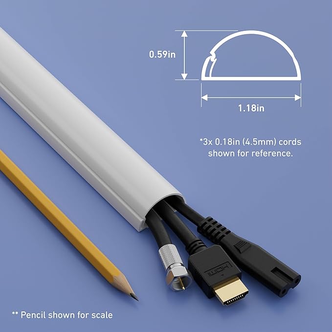 D-Line 157in Cord Cover Kit, Self-Adhesive Wire Hiders, Paintable Cable Raceway - Image 4