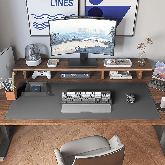 DAWNTREES Dual Sided Desk Mat, Leather Desk Pad, Cork Desk Mat Protector - Image 6