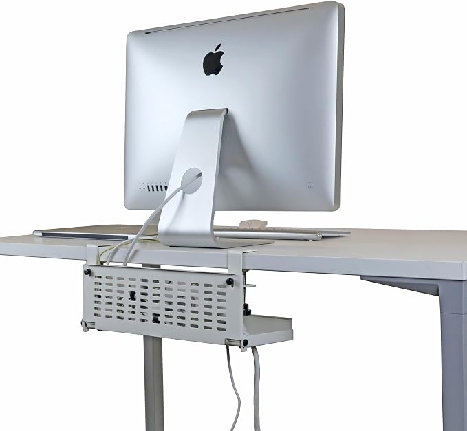 AEONS Universal Under Desk Cable Management Tray-Clamp Mount Hinged Swing - Image 9