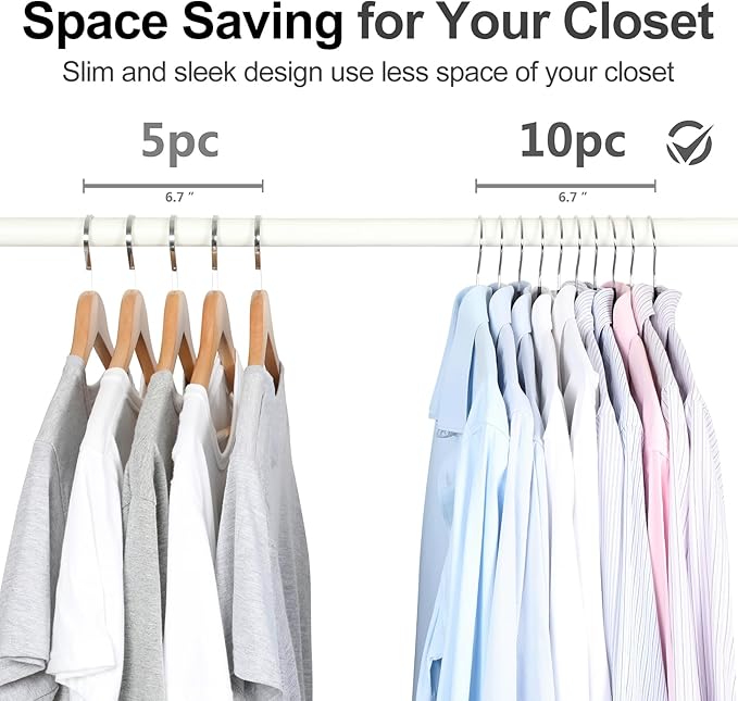 TOPIA HANGER Metal Hangers 20 Pack, Non Slip Clothes Hangers Space Saving - Image 7