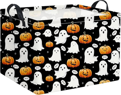 Halloween Basket Cute Baskets for Kids Pumpkin Basket Rectangular Storage Bin by TIBAOLOVER