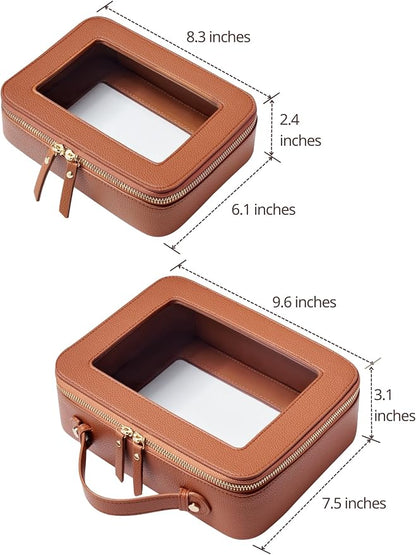 Popvibe Clear Makeup Bag Travel Cosmetic Case Transparent Toiletry Bag - Image 2