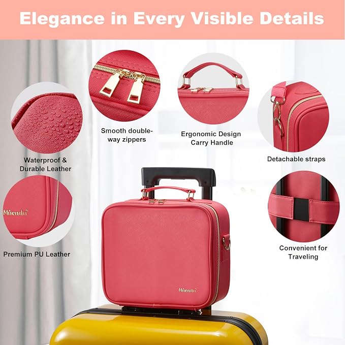 Mocado Travel Makeup Bag with LED Lighted Mirror, Travel Makeup Organizer - Image 2